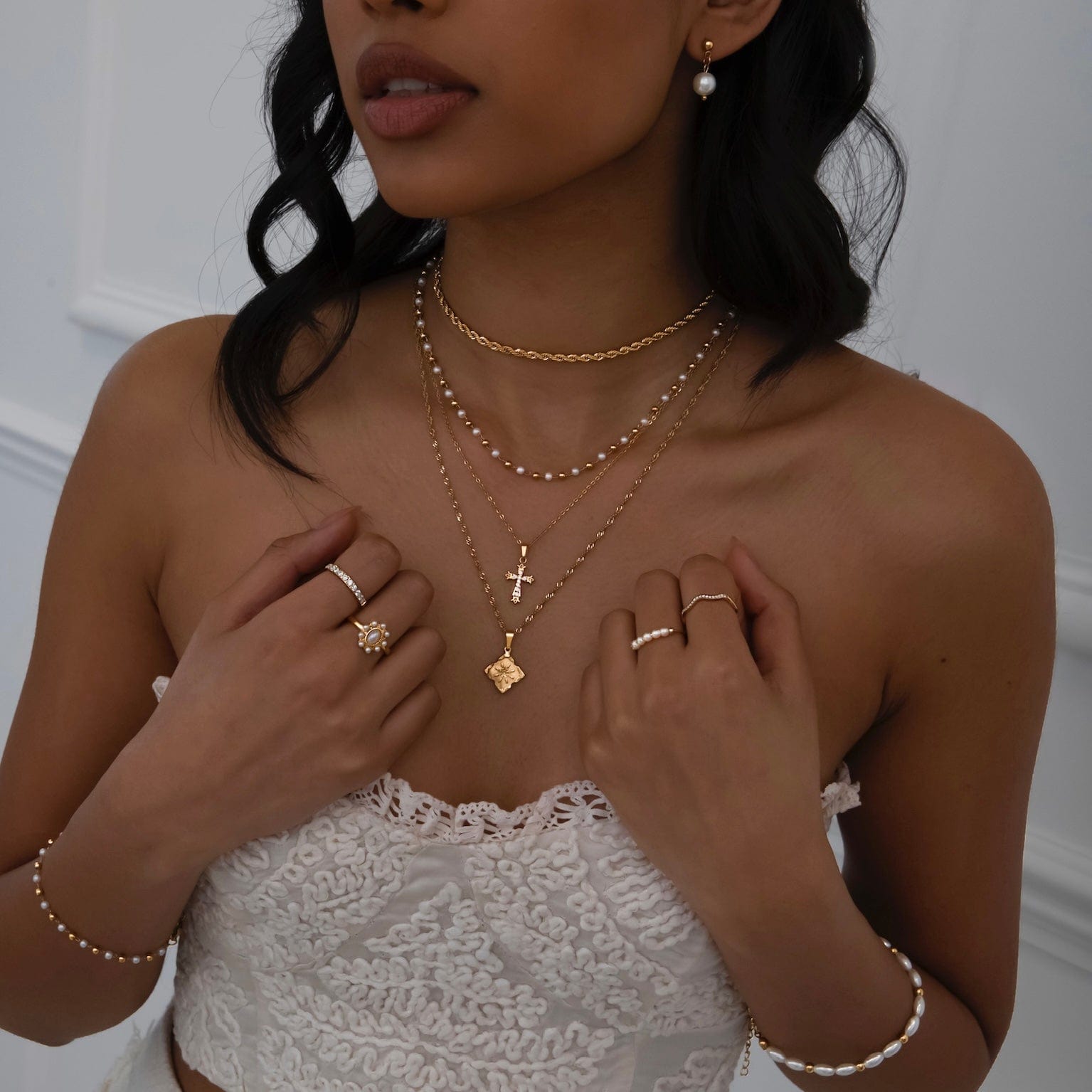 Urbanti Stainless Steel Natalya Cross Necklace