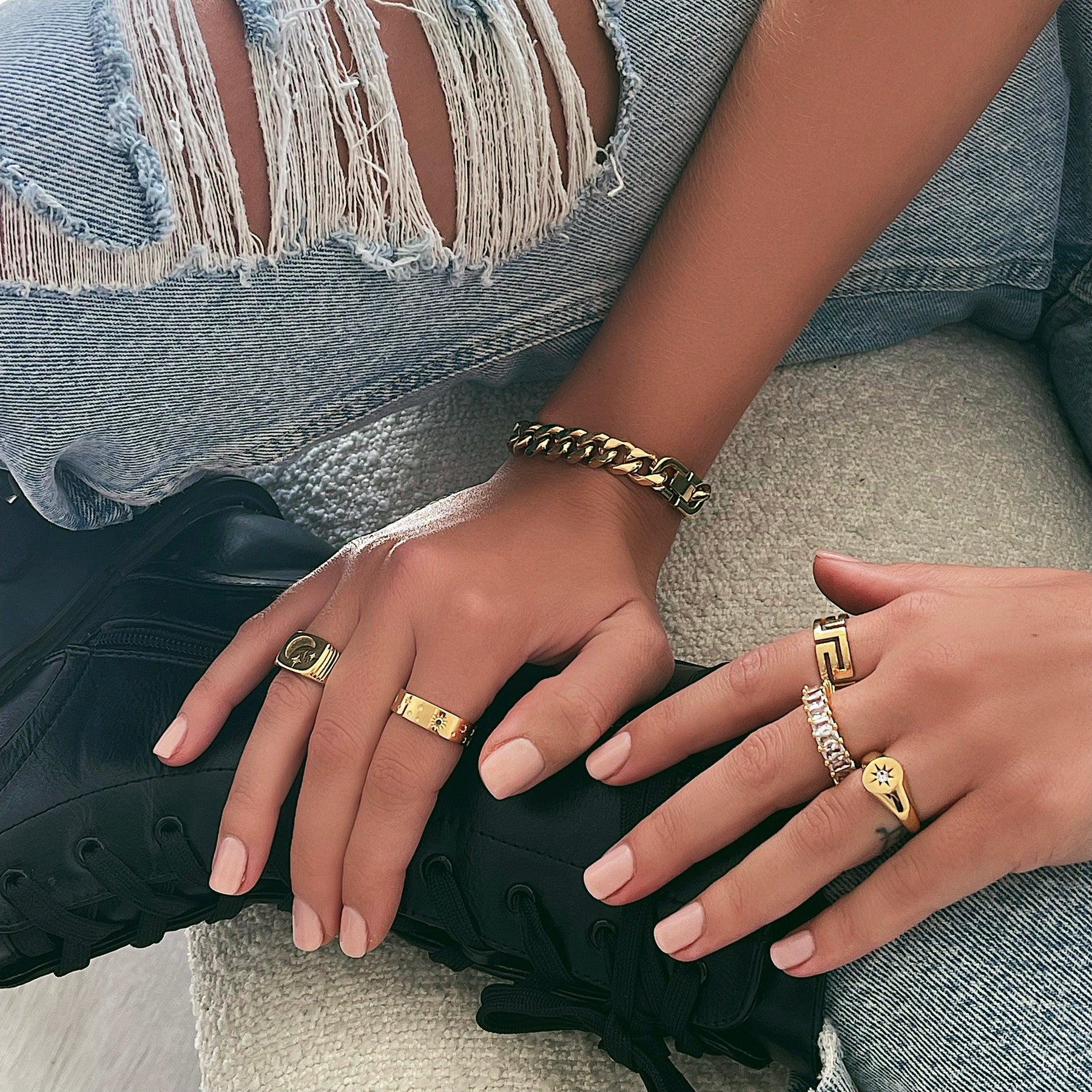 Urbanti Stainless Steel Nightskies Ring