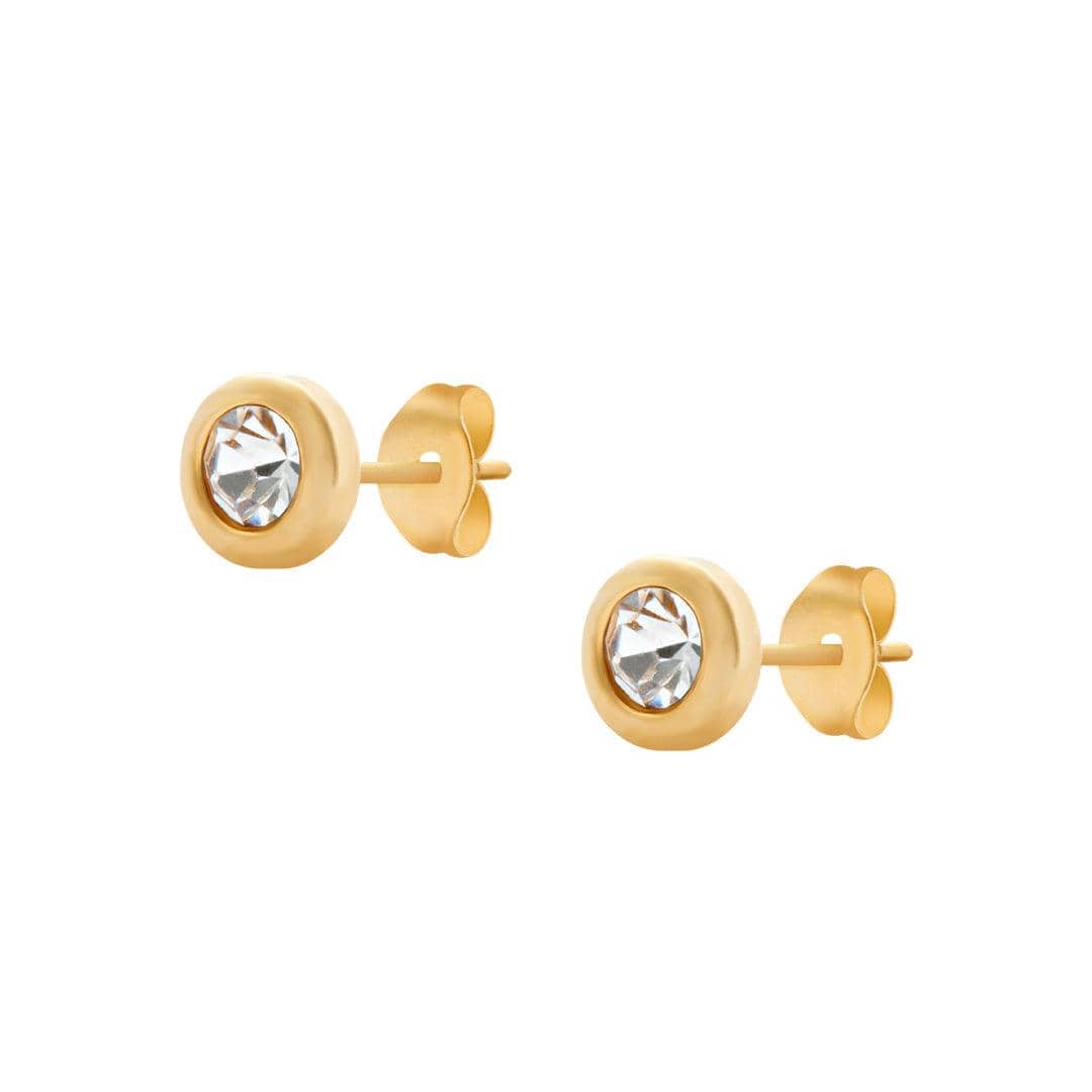 Urbanti Stainless Steel No Doubt Stud Earrings Gold