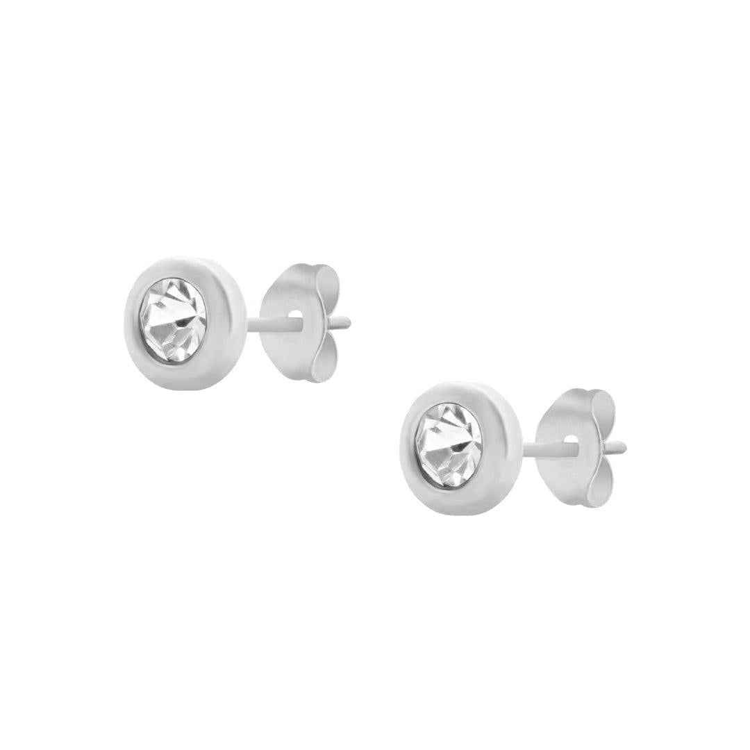 Urbanti Stainless Steel No Doubt Stud Earrings Silver