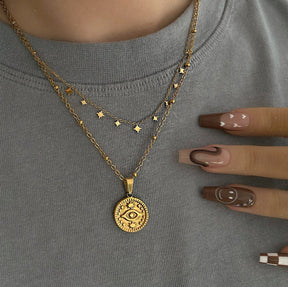 Urbanti Stainless Steel Northern Star Necklace Gold