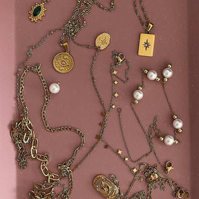 Urbanti Stainless Steel Northern Star Necklace Gold