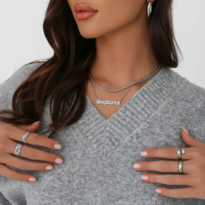 Urbanti Stainless Steel Old English Zodiac Necklace