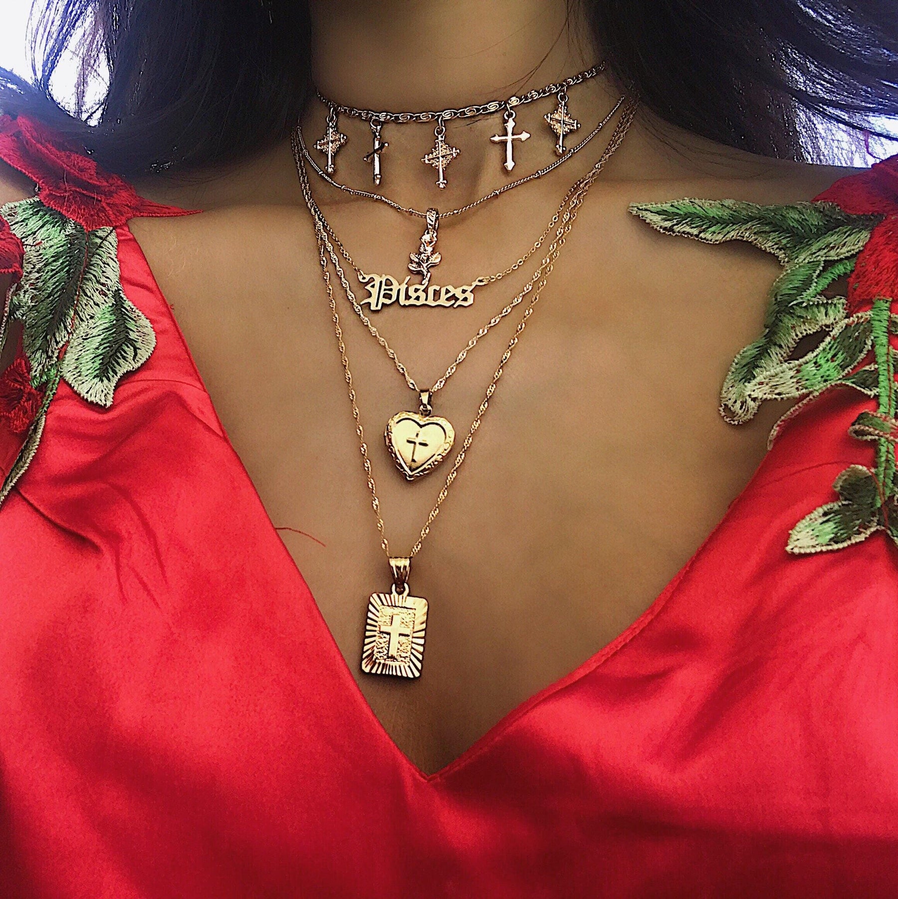 Urbanti Stainless Steel Old English Zodiac Necklace