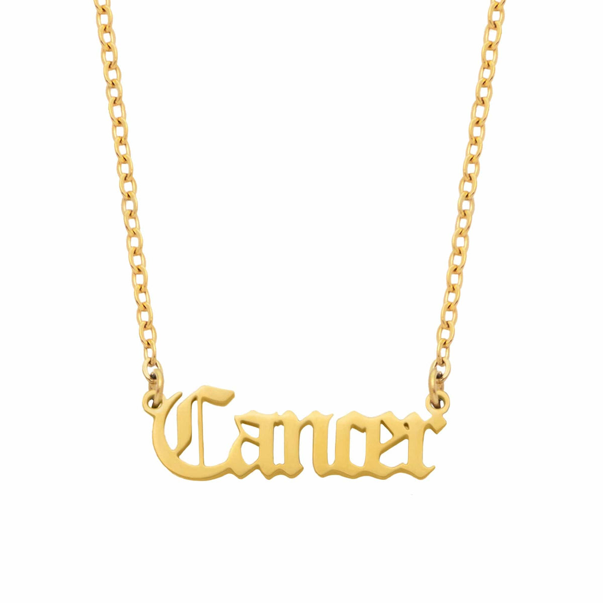 Urbanti Stainless Steel Old English Zodiac Necklace