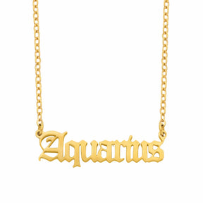 Urbanti Stainless Steel Old English Zodiac Necklace
