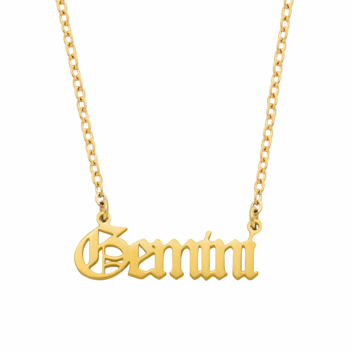 Urbanti Stainless Steel Old English Zodiac Necklace
