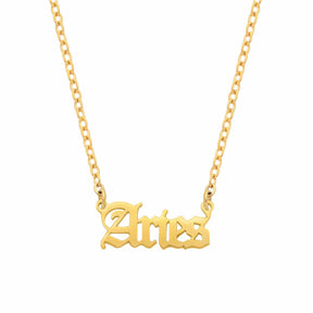 Urbanti Stainless Steel Old English Zodiac Necklace