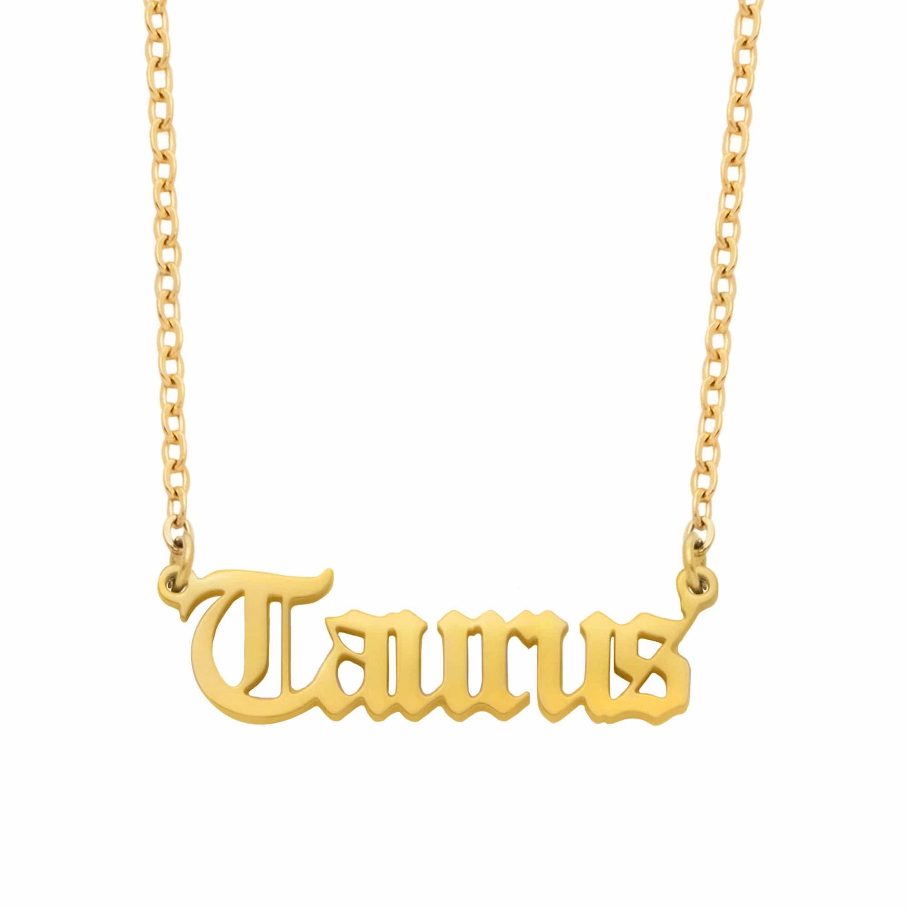 Urbanti Stainless Steel Old English Zodiac Necklace