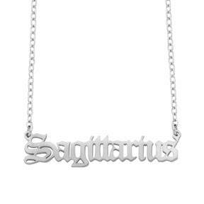 Urbanti Stainless Steel Old English Zodiac Necklace