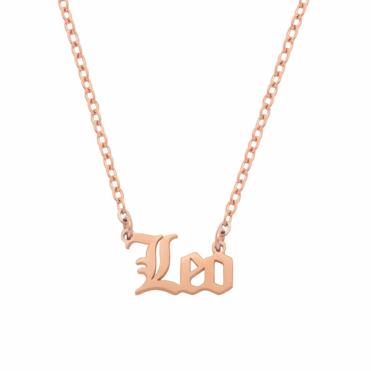 Urbanti Stainless Steel Old English Zodiac Necklace
