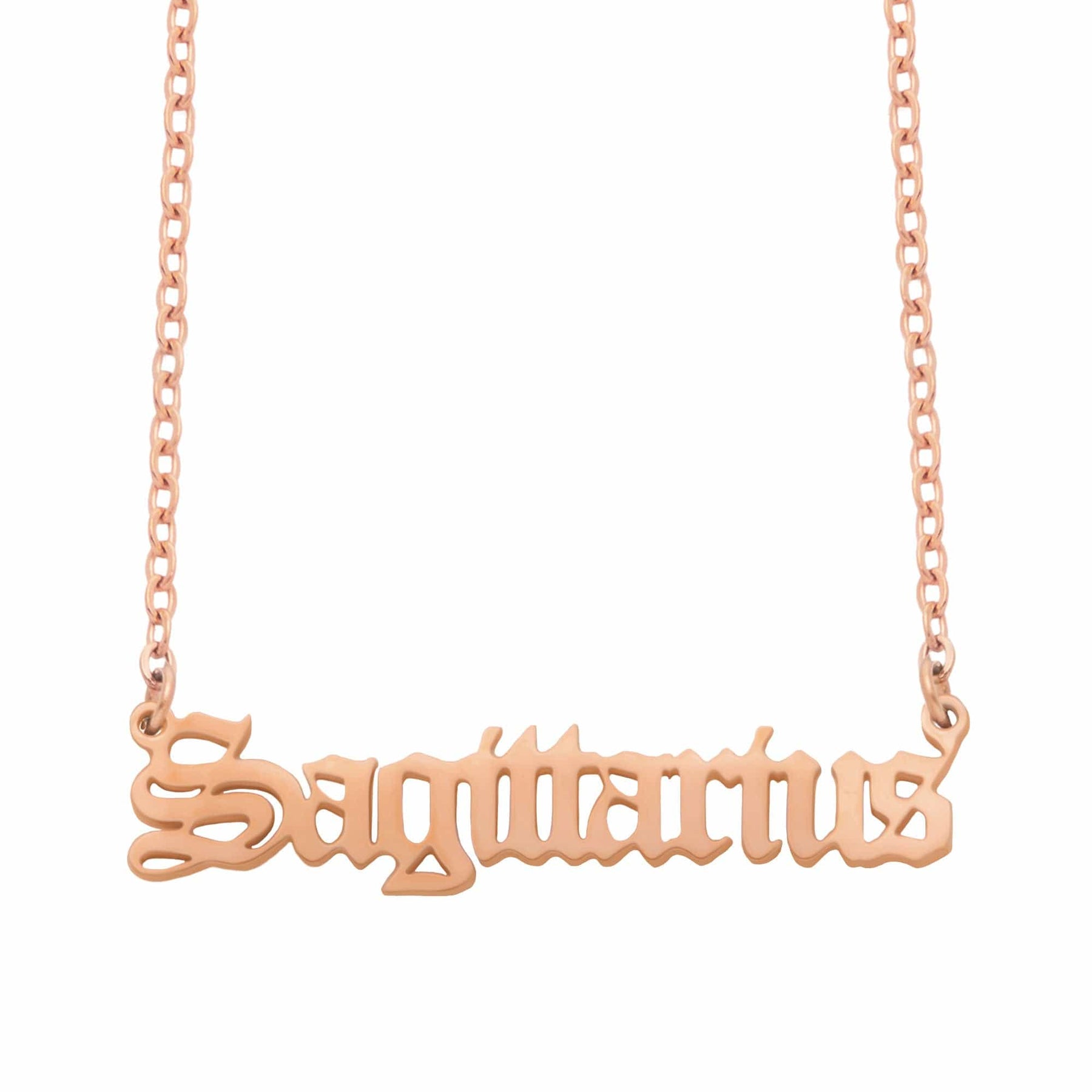 Urbanti Stainless Steel Old English Zodiac Necklace