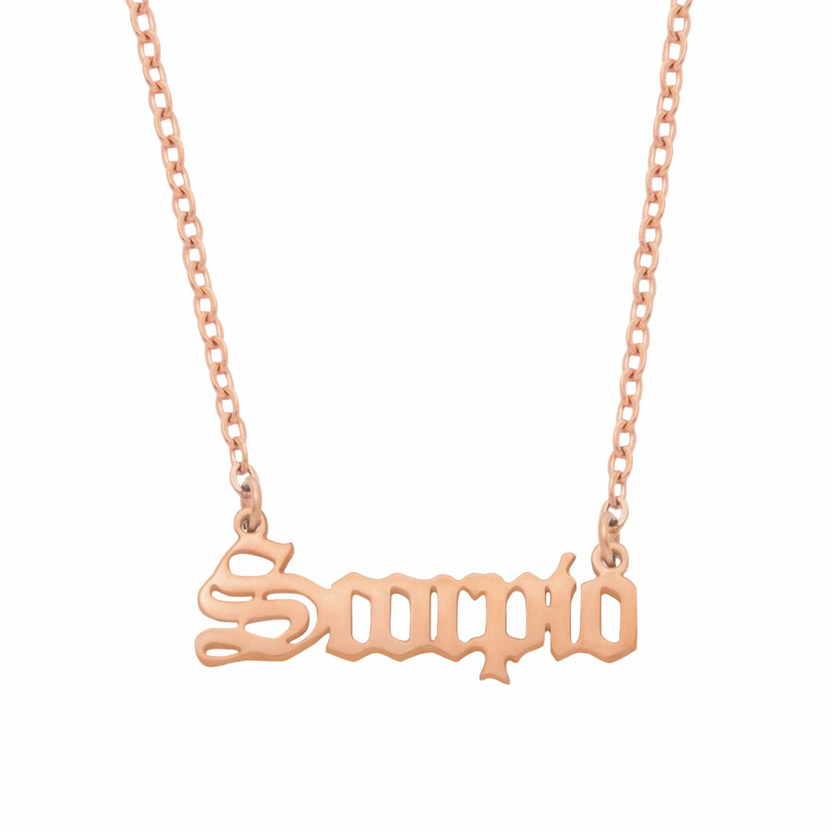 Urbanti Stainless Steel Old English Zodiac Necklace