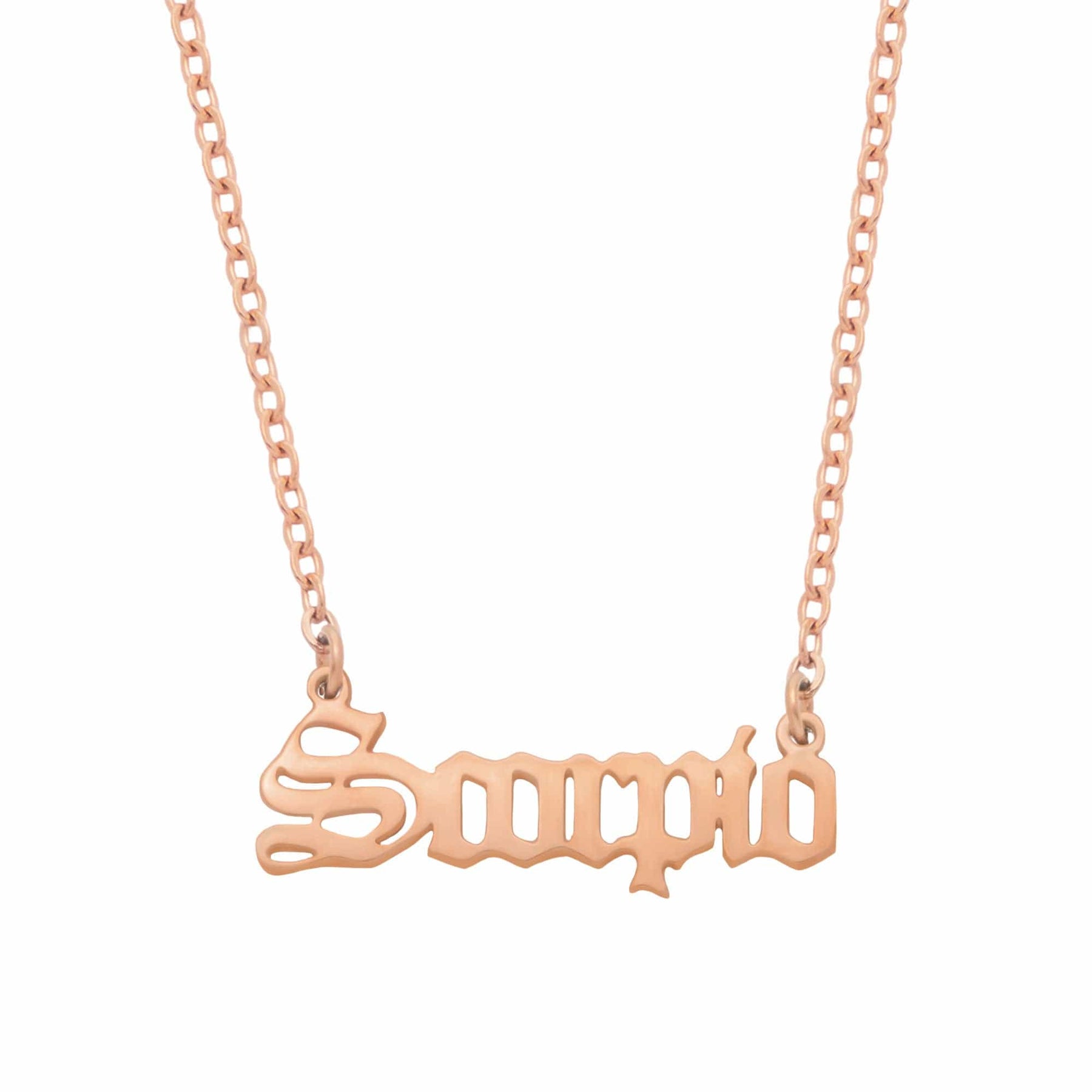 Urbanti Stainless Steel Old English Zodiac Necklace