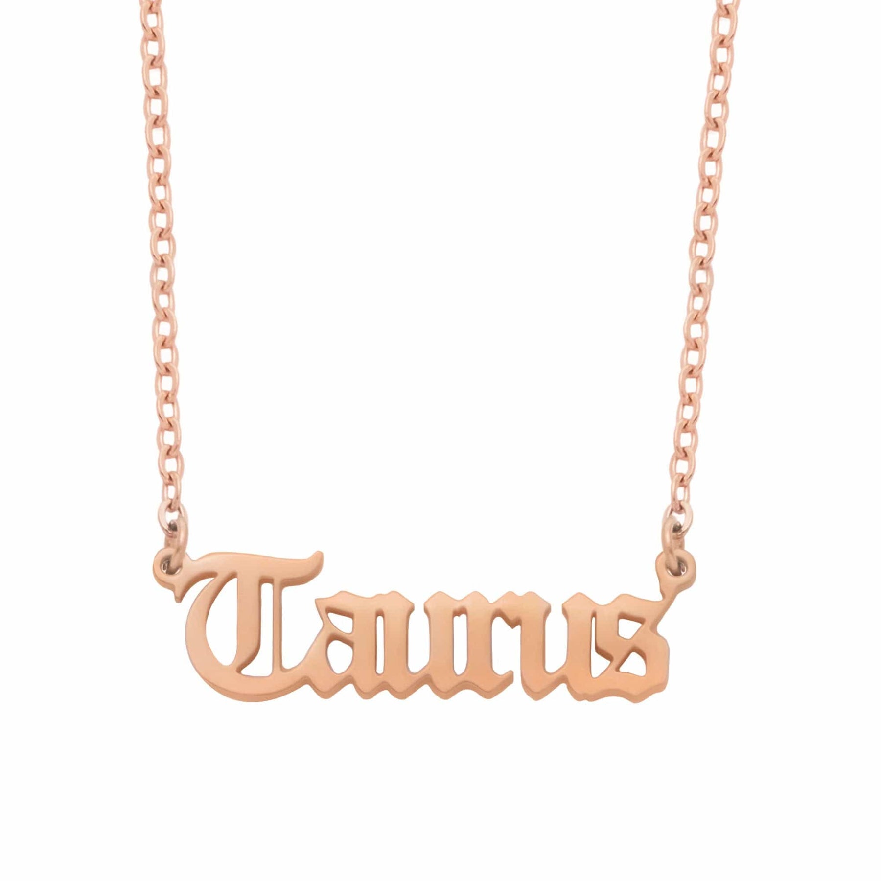 Urbanti Stainless Steel Old English Zodiac Necklace