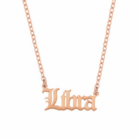 Urbanti Stainless Steel Old English Zodiac Necklace