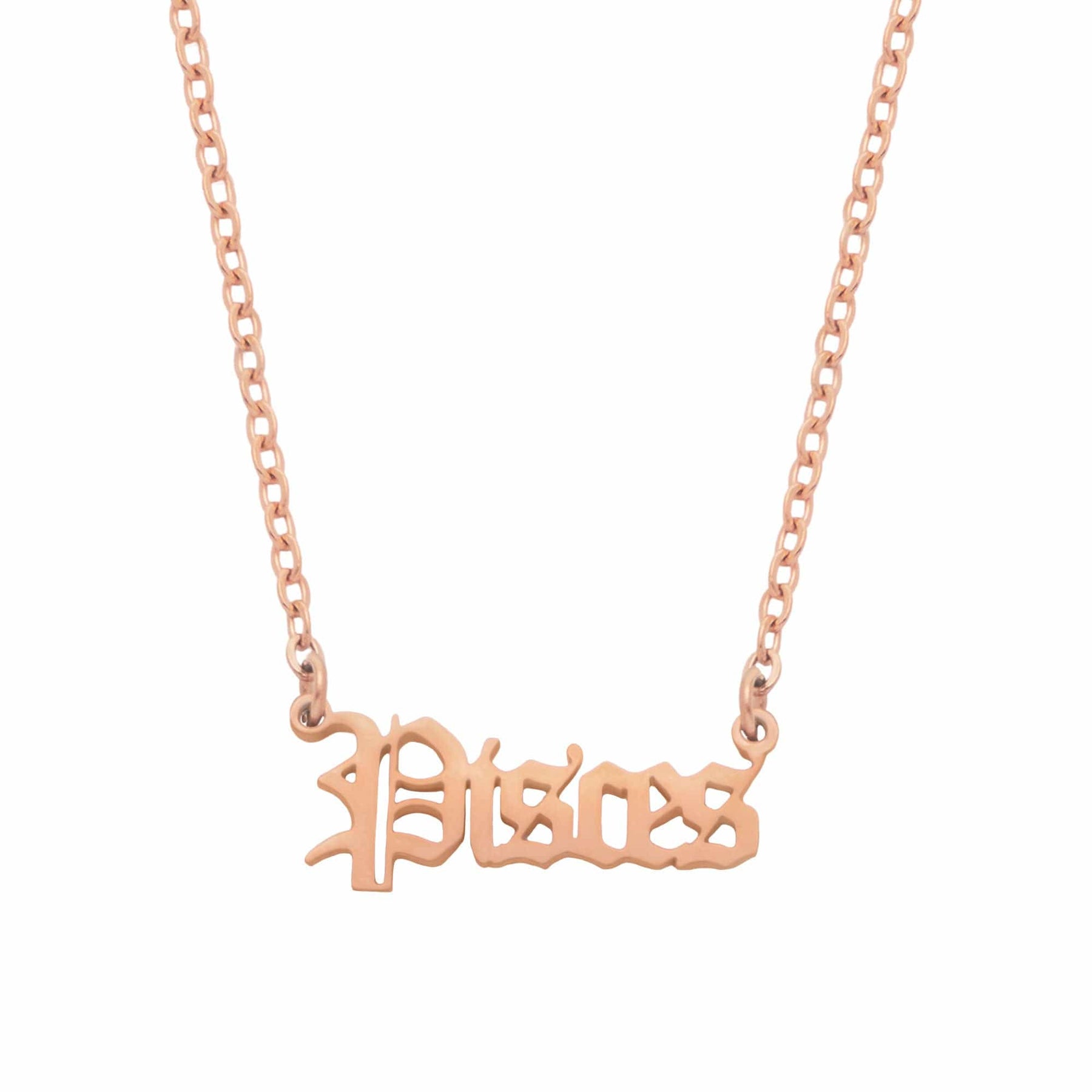 Urbanti Stainless Steel Old English Zodiac Necklace
