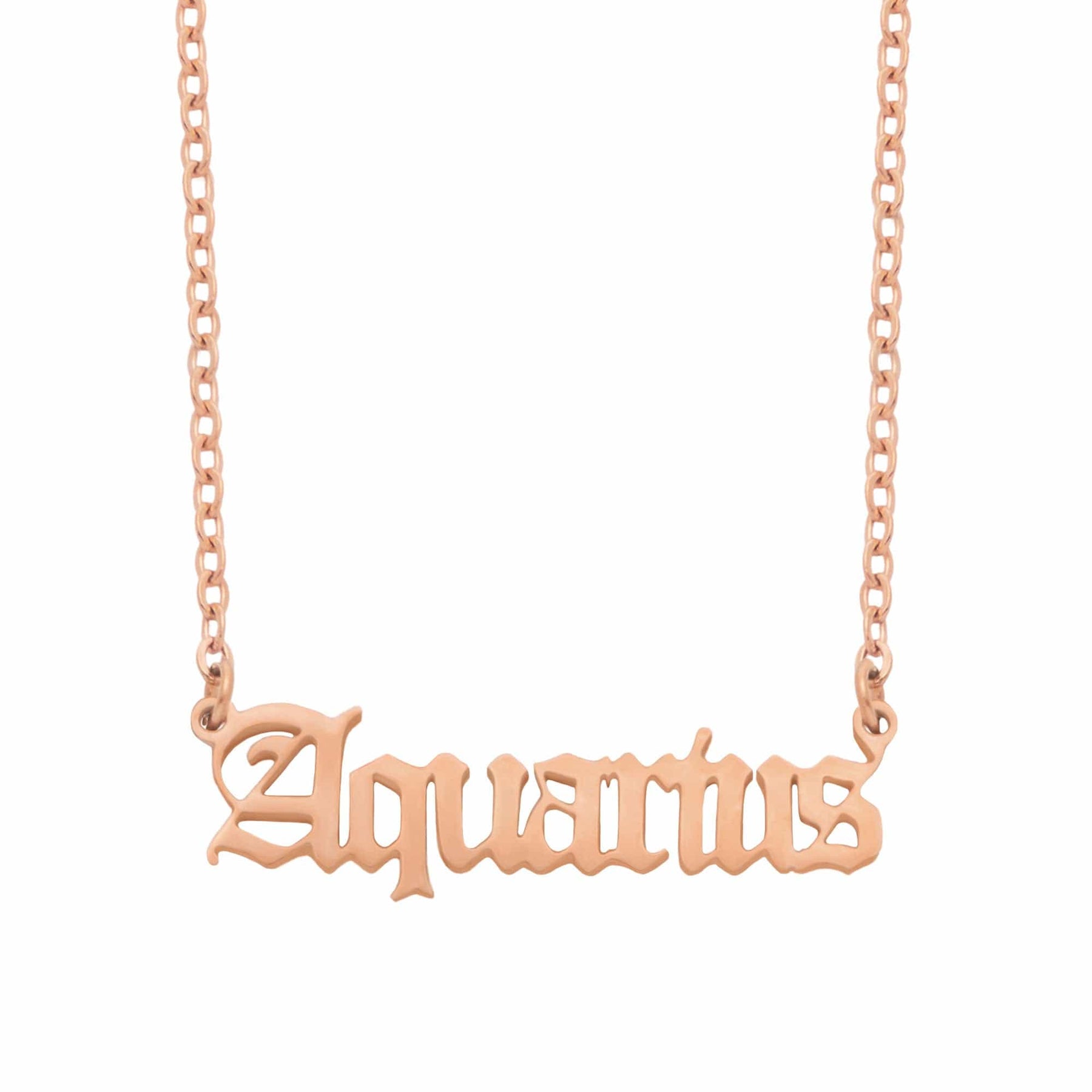 Urbanti Stainless Steel Old English Zodiac Necklace