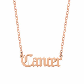 Urbanti Stainless Steel Old English Zodiac Necklace