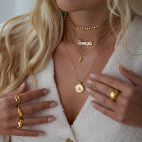 Urbanti Stainless Steel Old English Zodiac Necklace