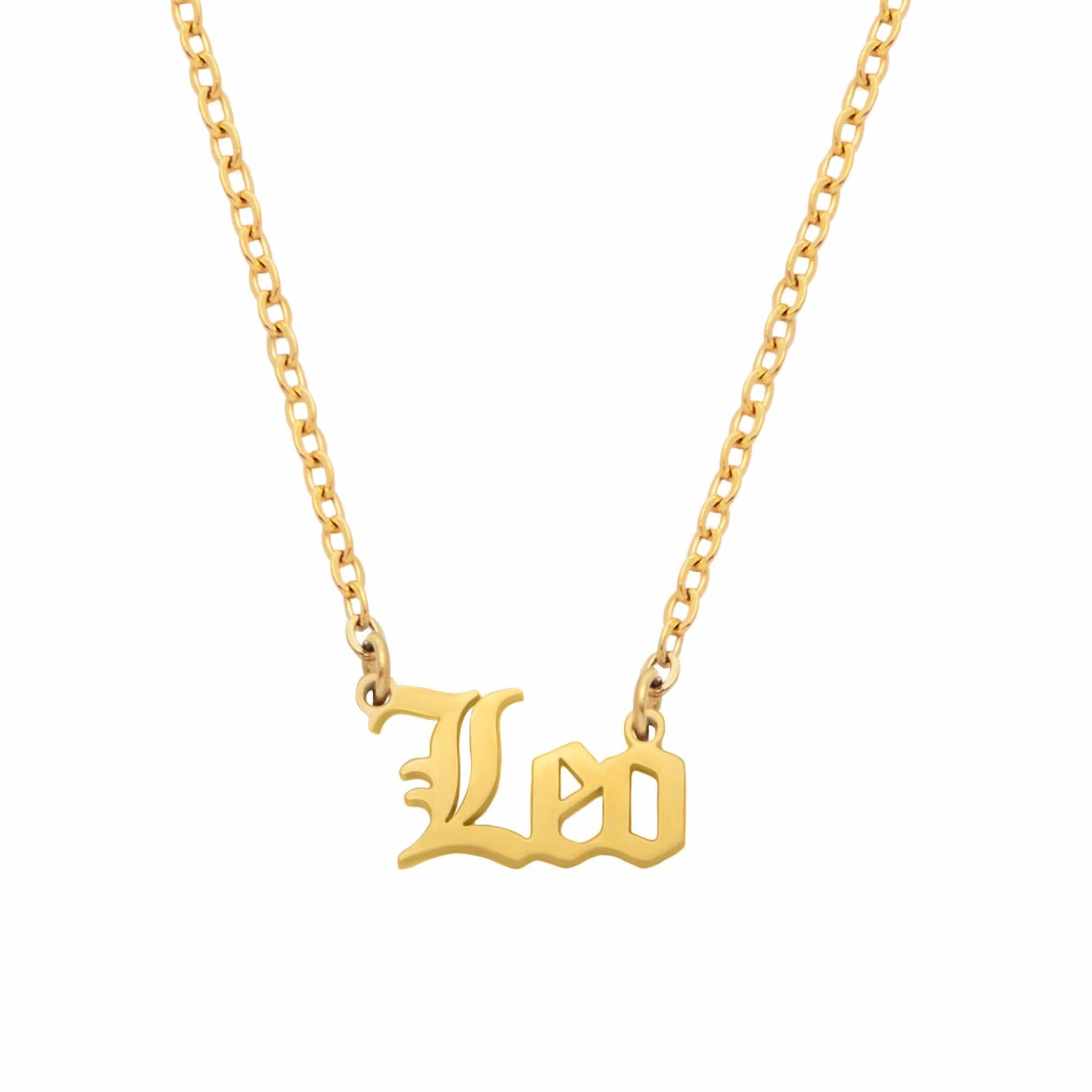 Urbanti Stainless Steel Old English Zodiac Necklace