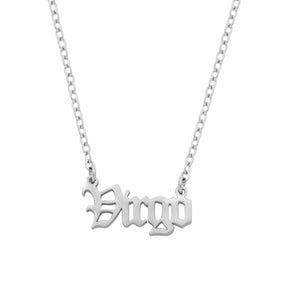 Urbanti Stainless Steel Old English Zodiac Necklace