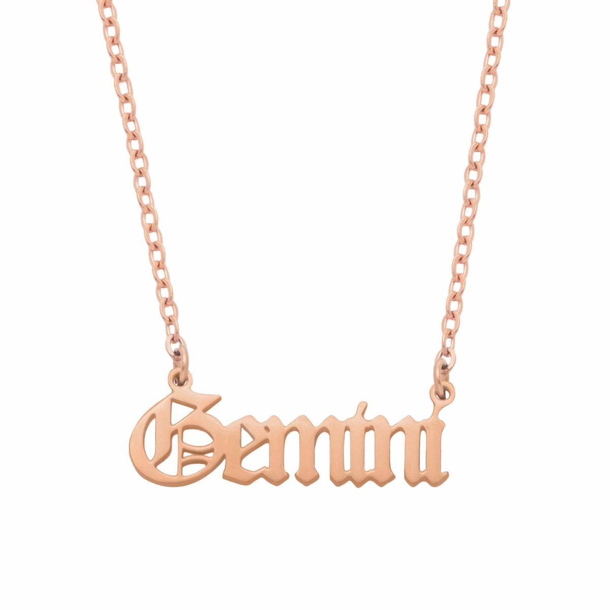 Urbanti Stainless Steel Old English Zodiac Necklace