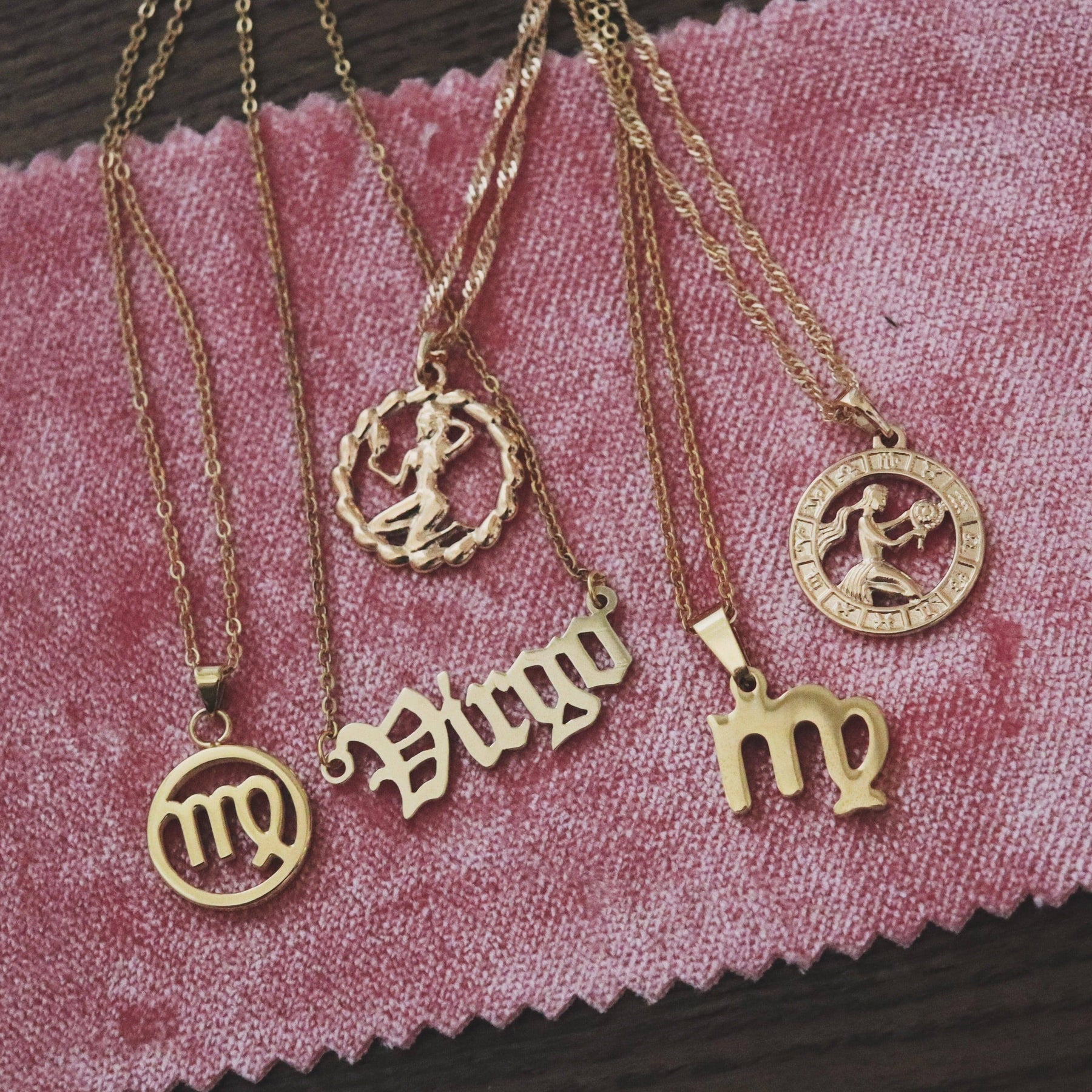 Urbanti Stainless Steel Old English Zodiac Necklace