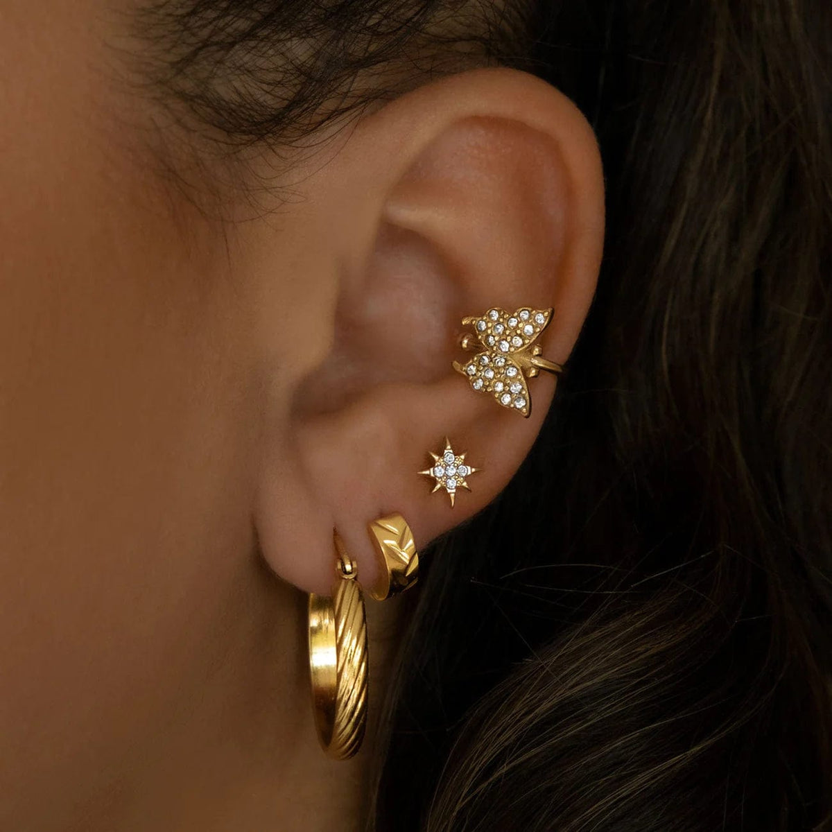 Urbanti Stainless Steel Orion Stud Earrings