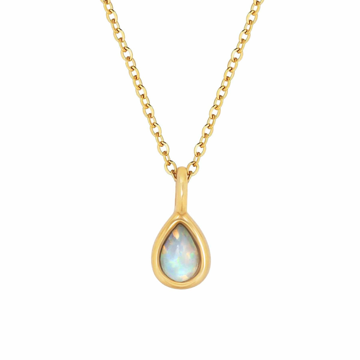 Urbanti Stainless Steel Orla Opal Necklace Gold