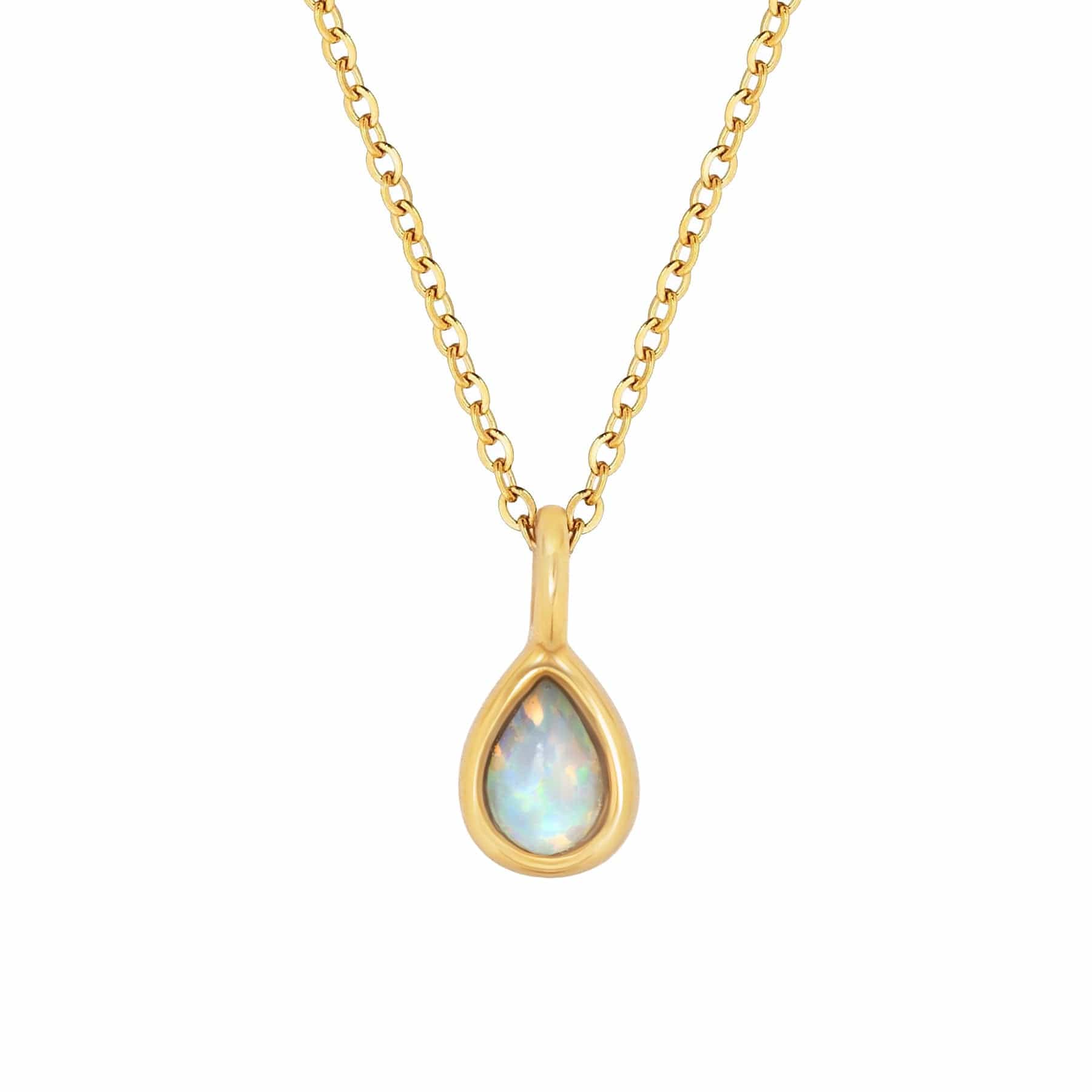 Urbanti Stainless Steel Orla Opal Necklace Gold