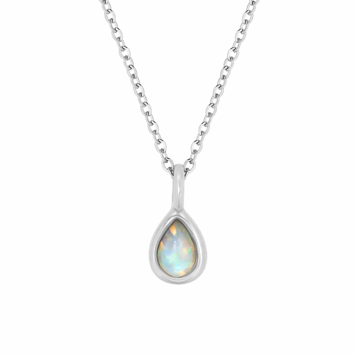 Urbanti Stainless Steel Orla Opal Necklace Silver