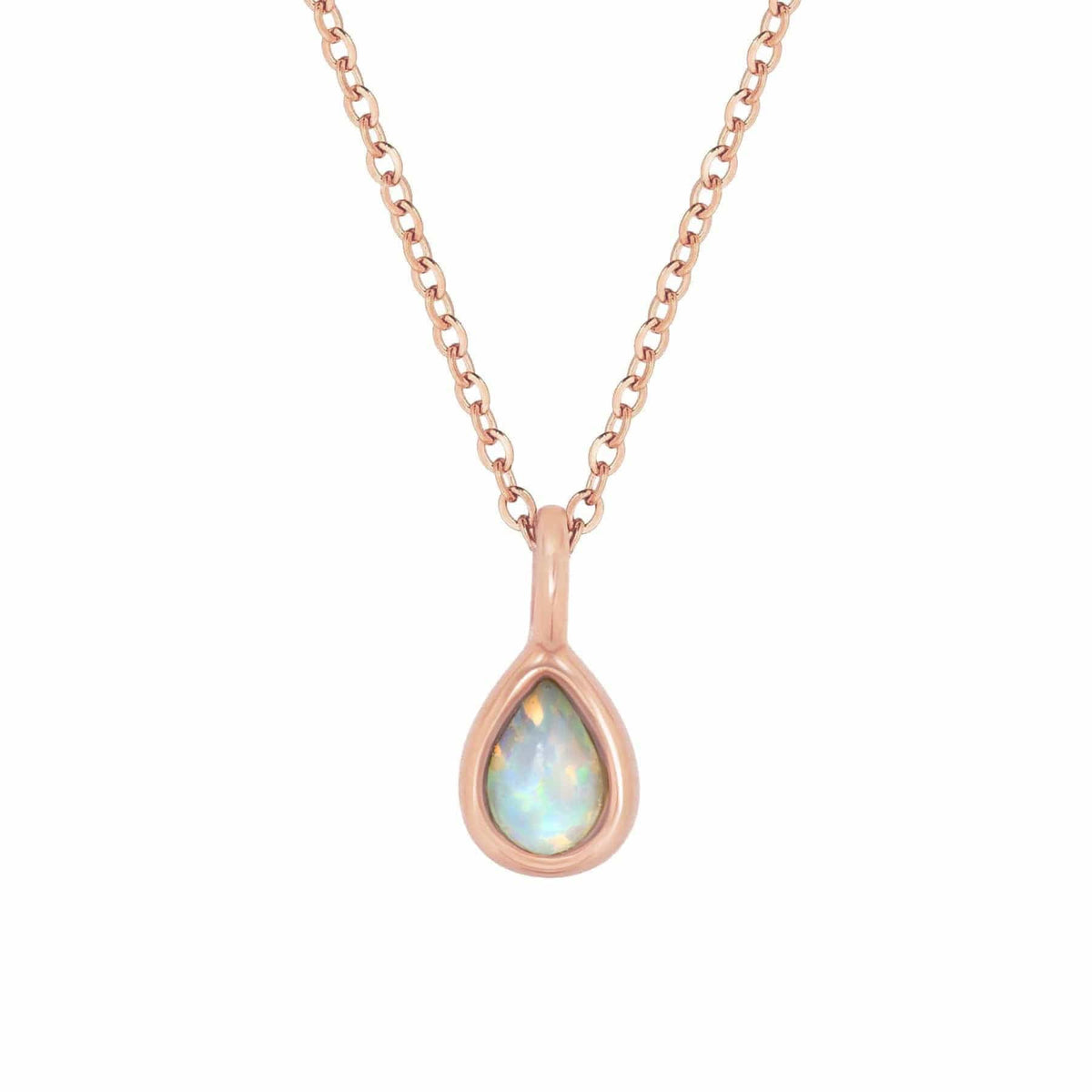 Urbanti Stainless Steel Orla Opal Necklace Rose Gold