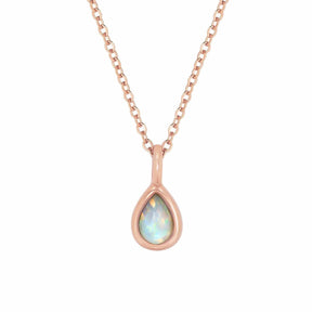 Urbanti Stainless Steel Orla Opal Necklace Rose Gold