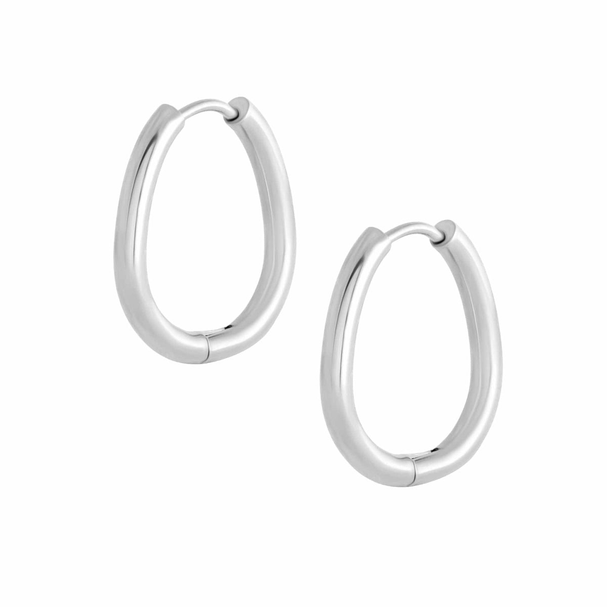 Urbanti Stainless Steel Orlando Hoop Earrings Silver