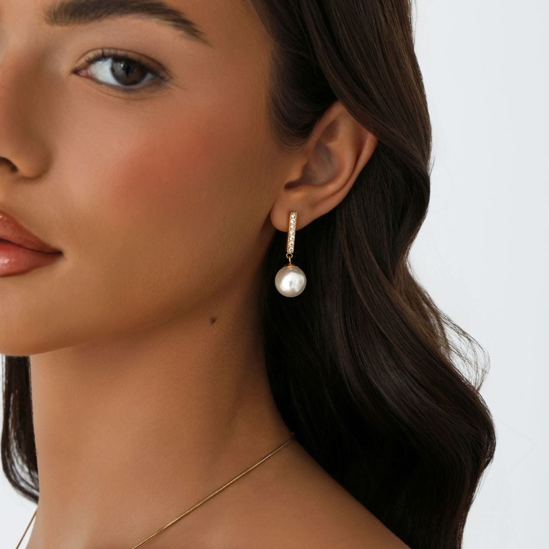 Urbanti Stainless Steel Ottilie Pearl Stud Earrings