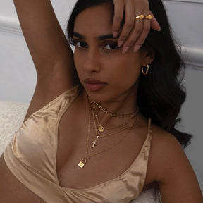 Urbanti Stainless Steel Padlock Gothic Initial Necklace