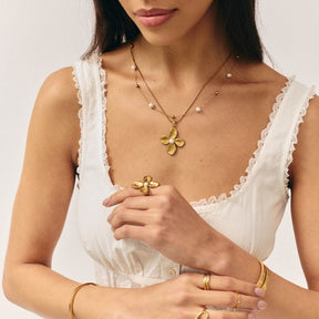 Urbanti Stainless Steel Paradise Pearl Necklace