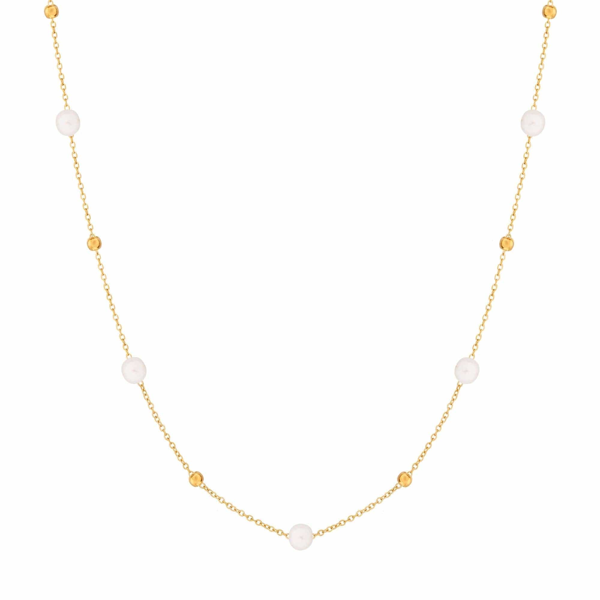 Urbanti Stainless Steel Paradise Pearl Necklace Gold