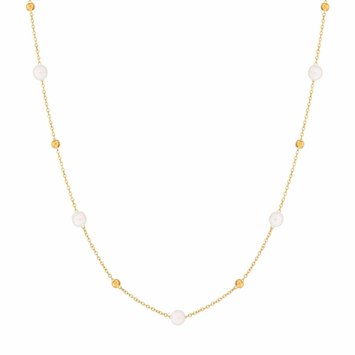 Urbanti Stainless Steel Paradise Pearl Necklace Gold