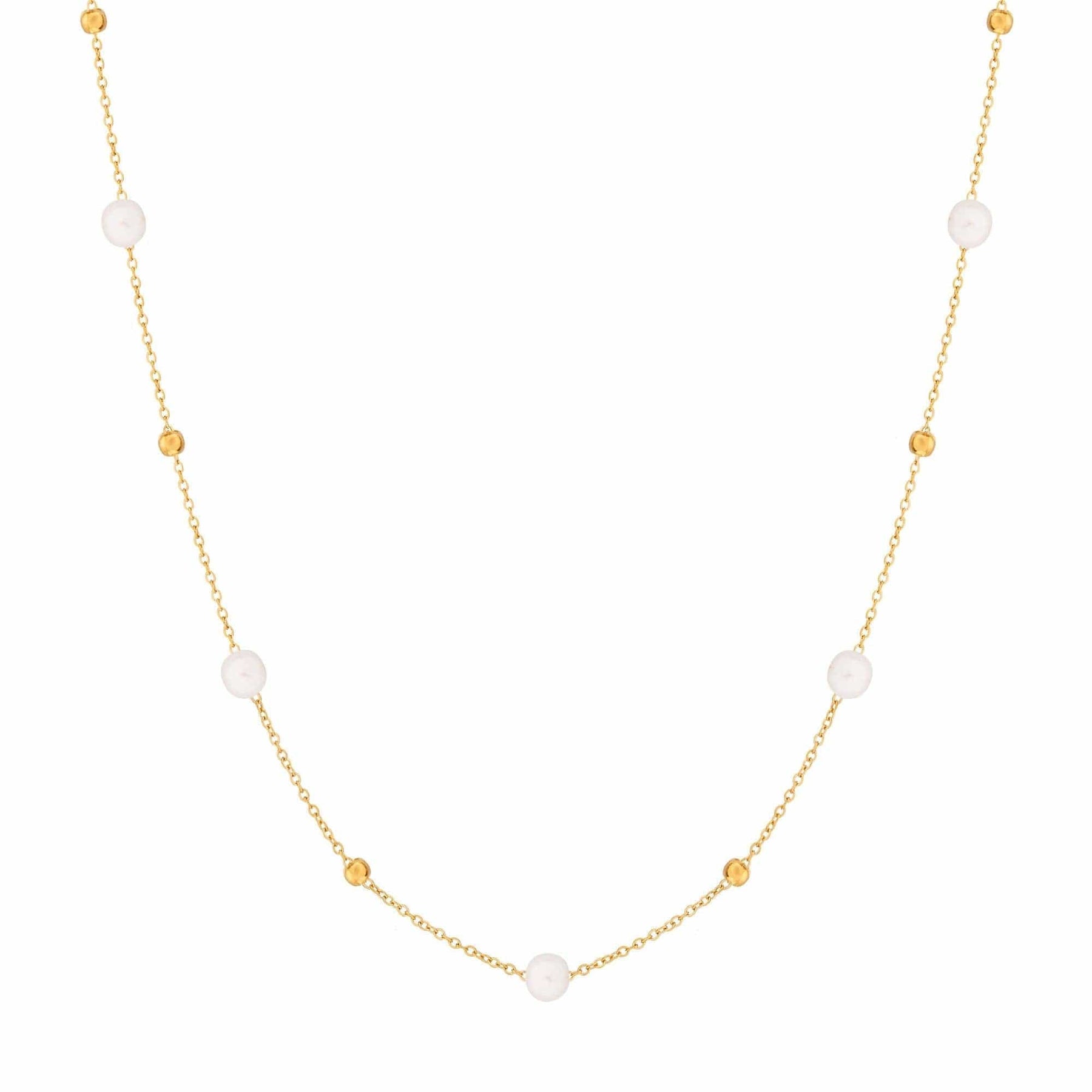 Urbanti Stainless Steel Paradise Pearl Necklace Gold