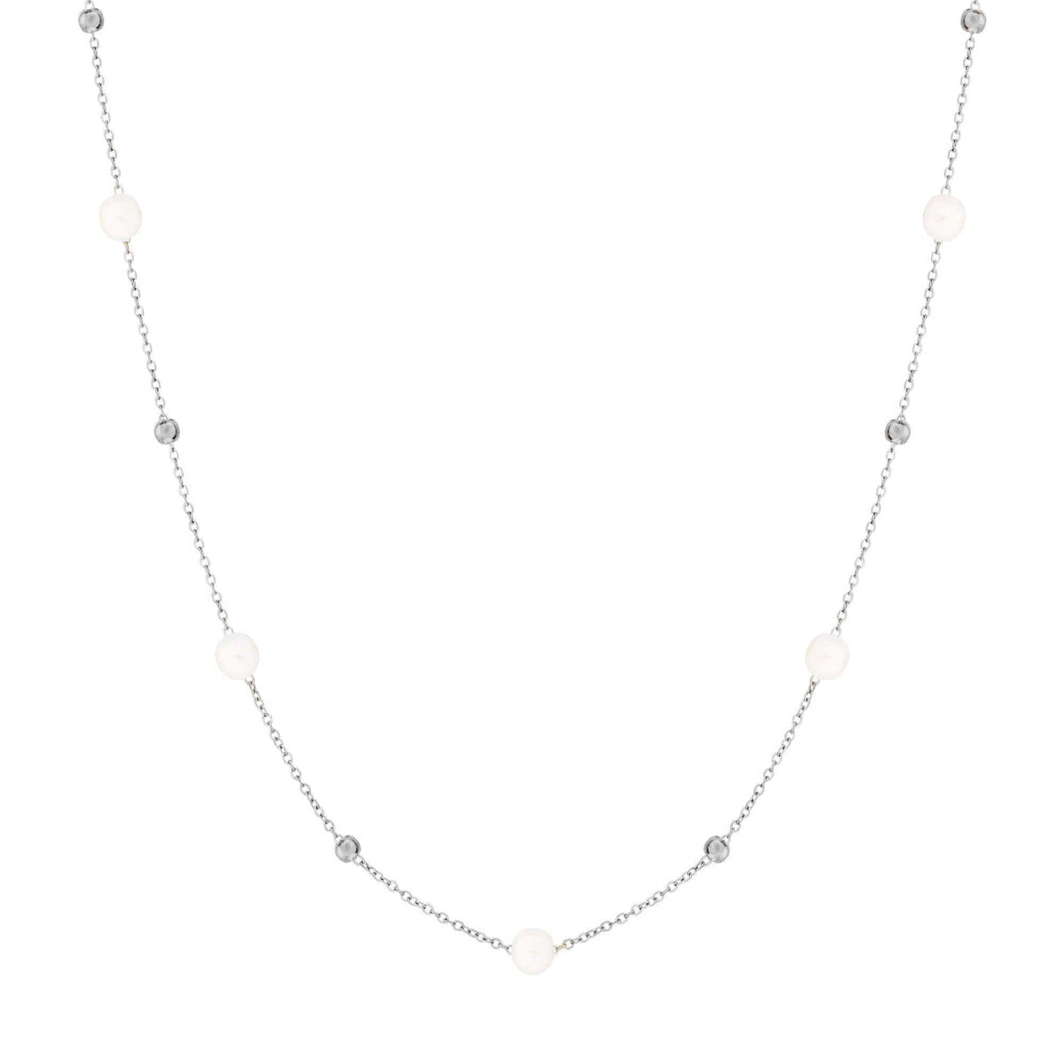 Urbanti Stainless Steel Paradise Pearl Necklace Silver