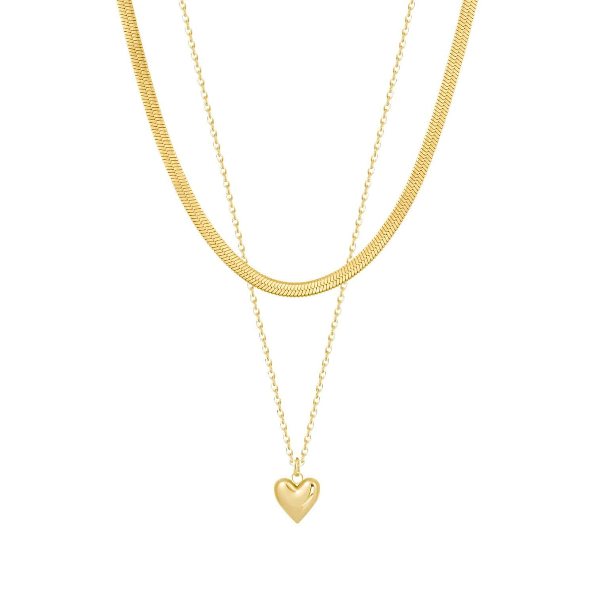 Urbanti Stainless Steel Paulina Bubble Heart Layered Necklace