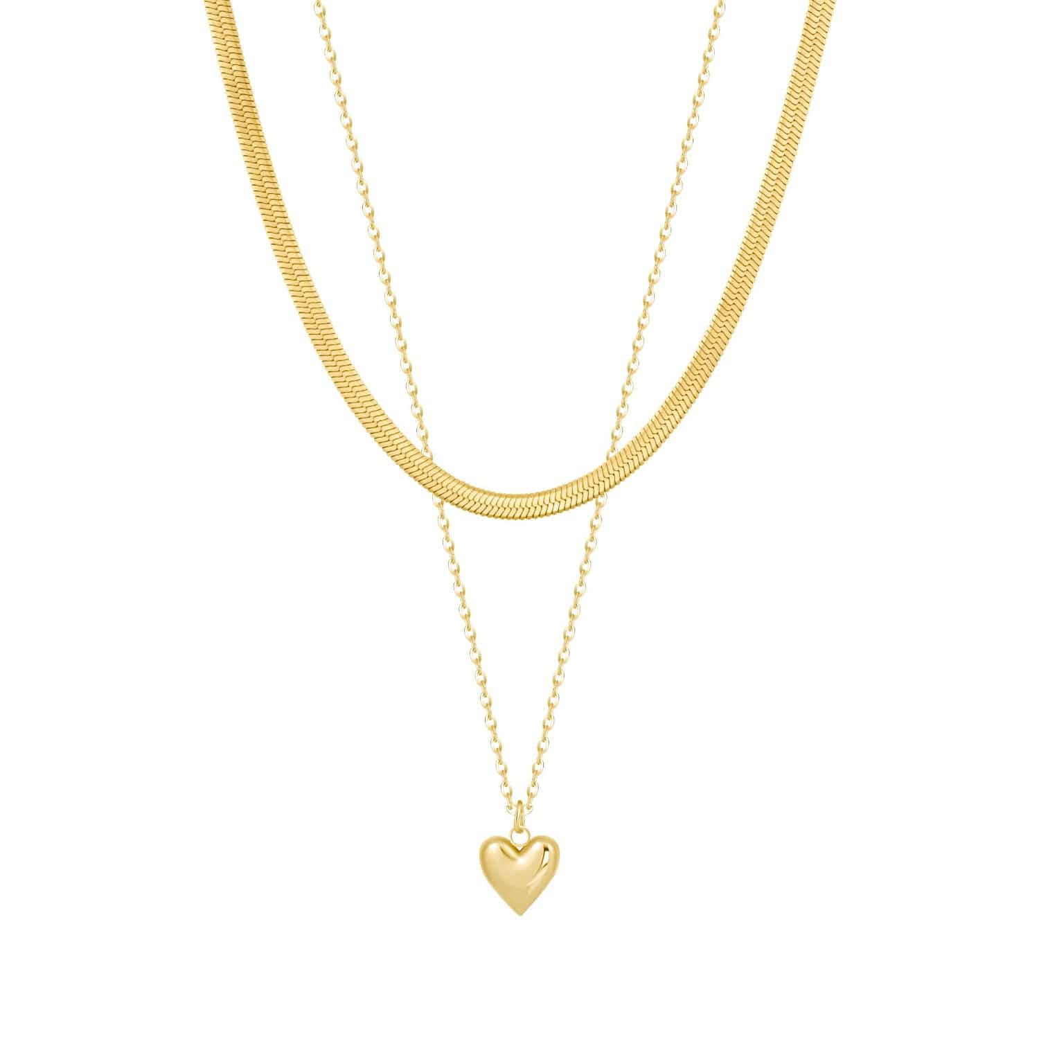 Urbanti Stainless Steel Paulina Bubble Heart Layered Necklace