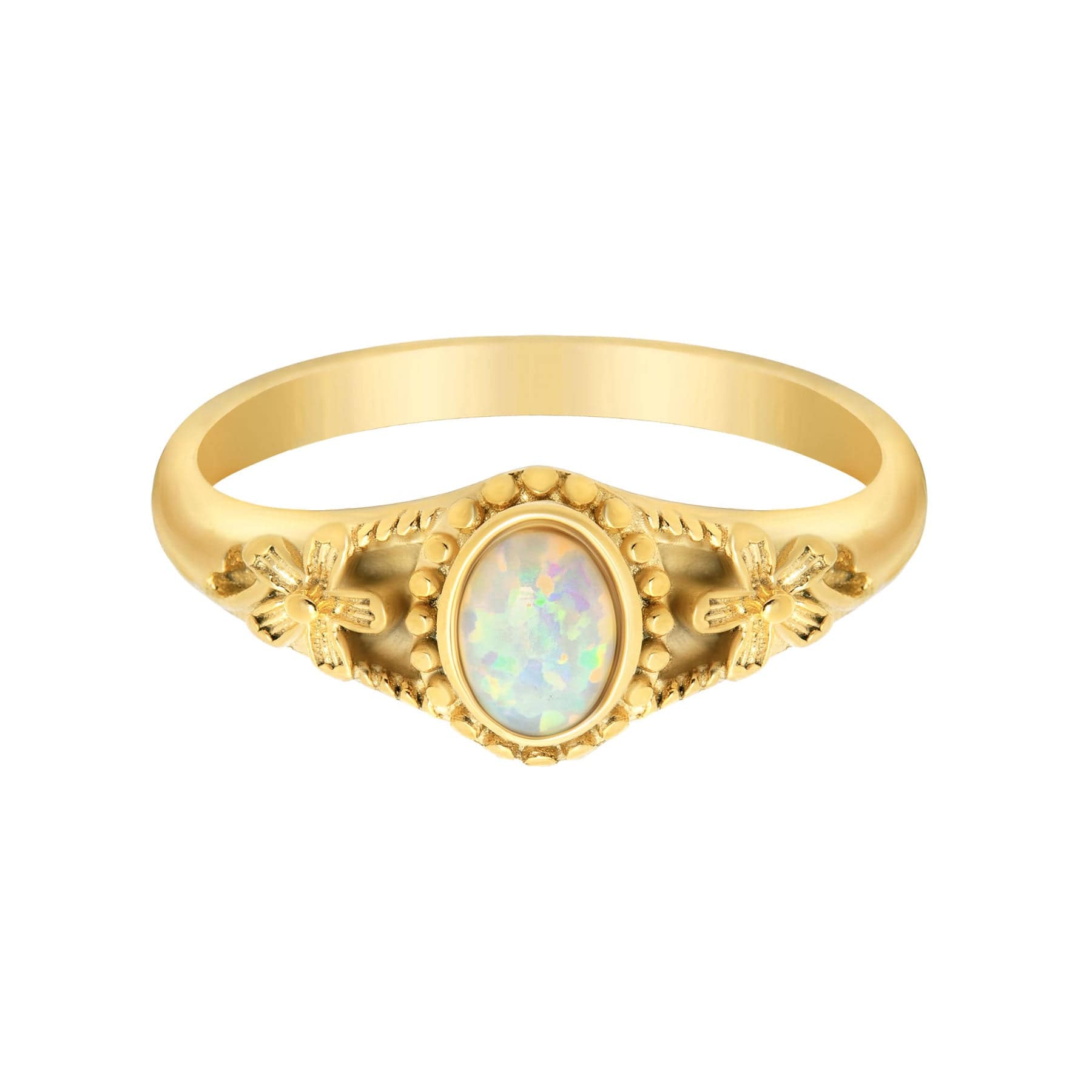 Urbanti Stainless Steel Petal Opal Ring Gold / US 6 / UK L / EUR 51 (small)
