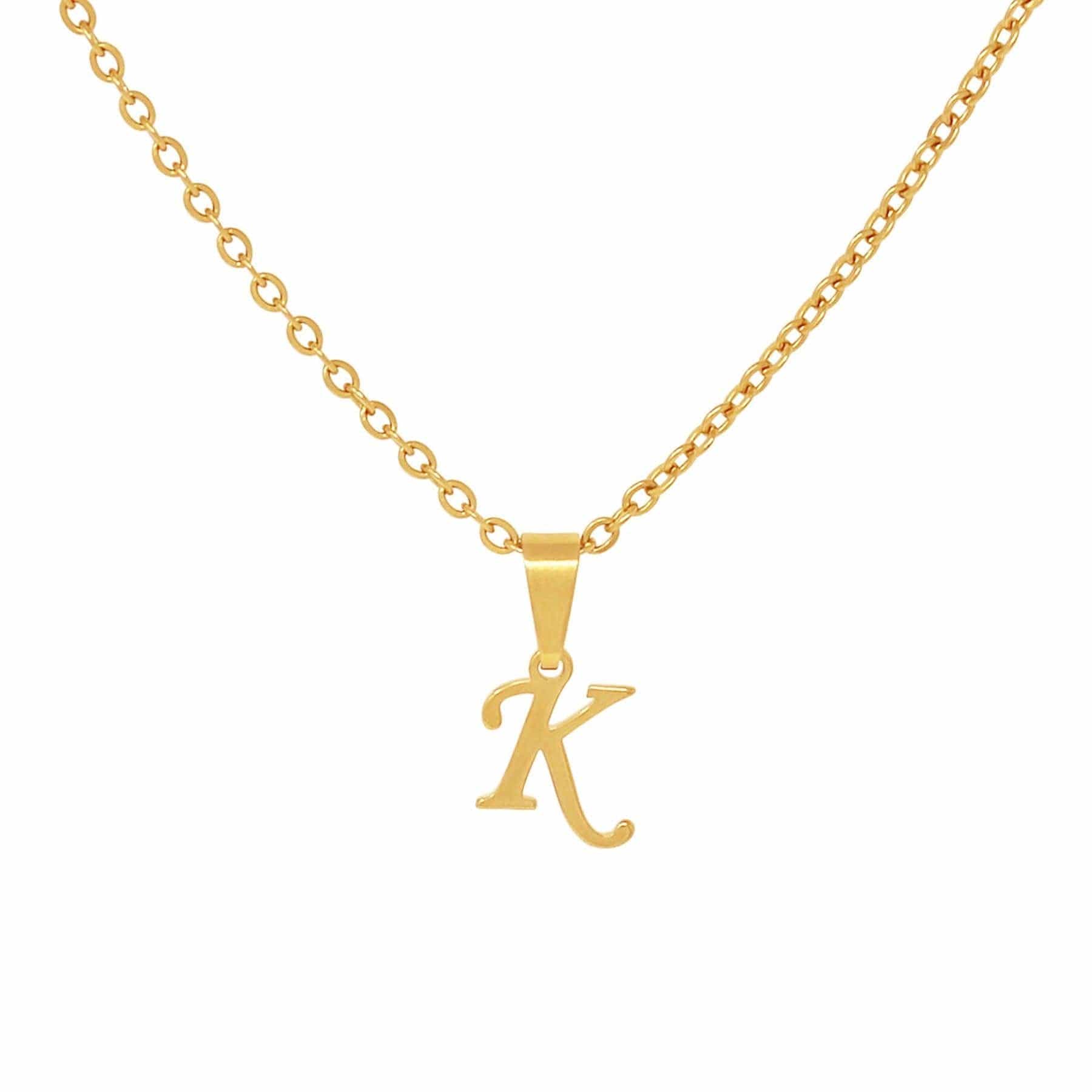 Urbanti Stainless Steel Petite Initial Choker / Necklace Gold / A / Choker