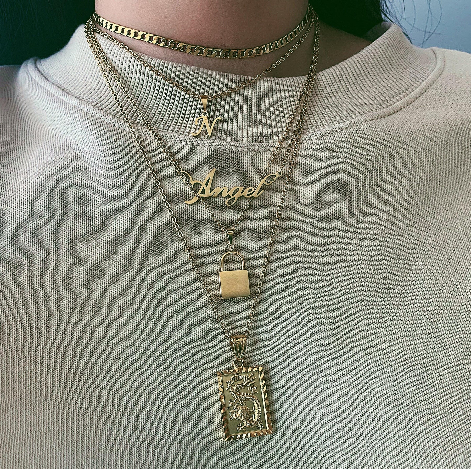 Urbanti Stainless Steel Petite Initial Choker / Necklace