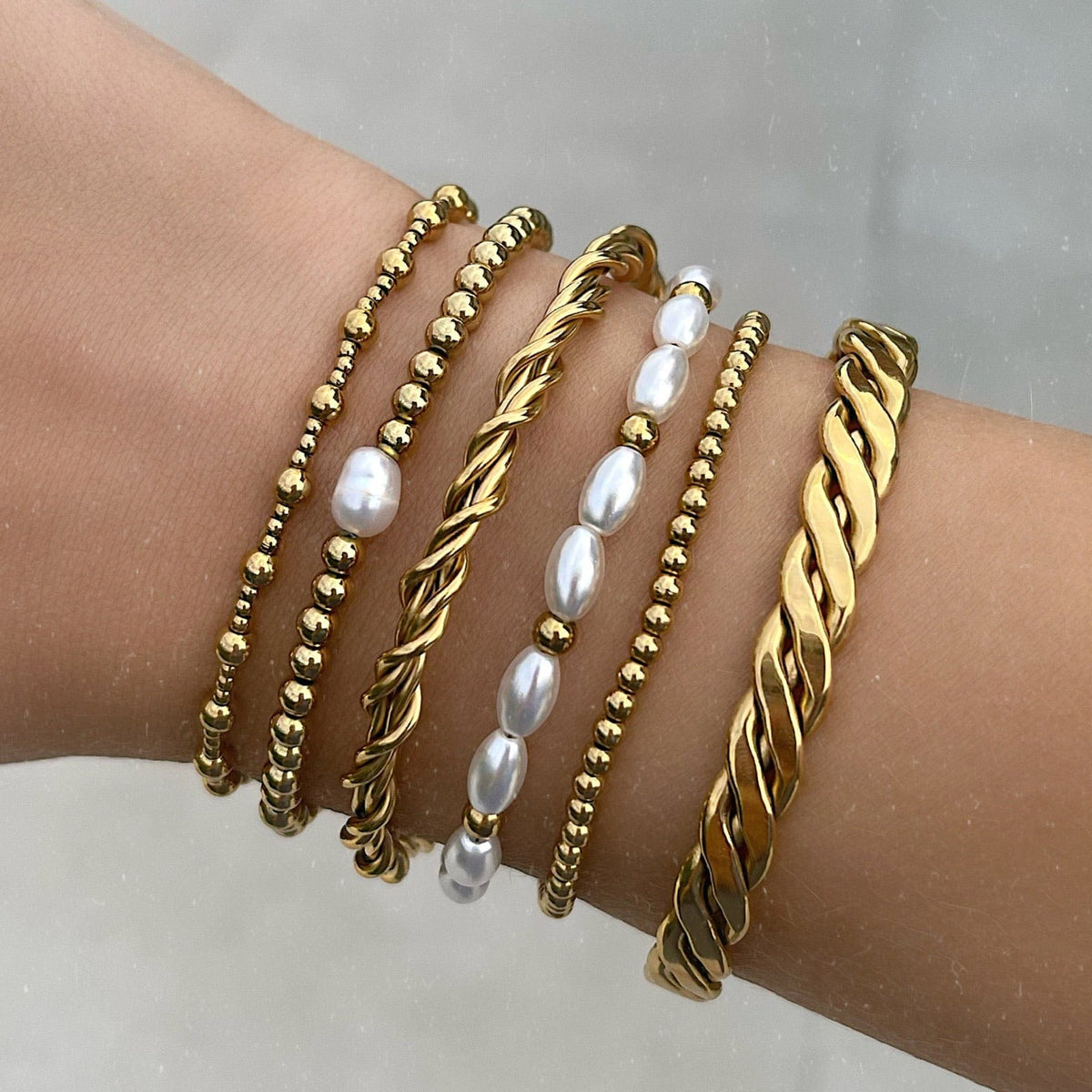 Urbanti Stainless Steel Pina Colada Pearl Bracelet