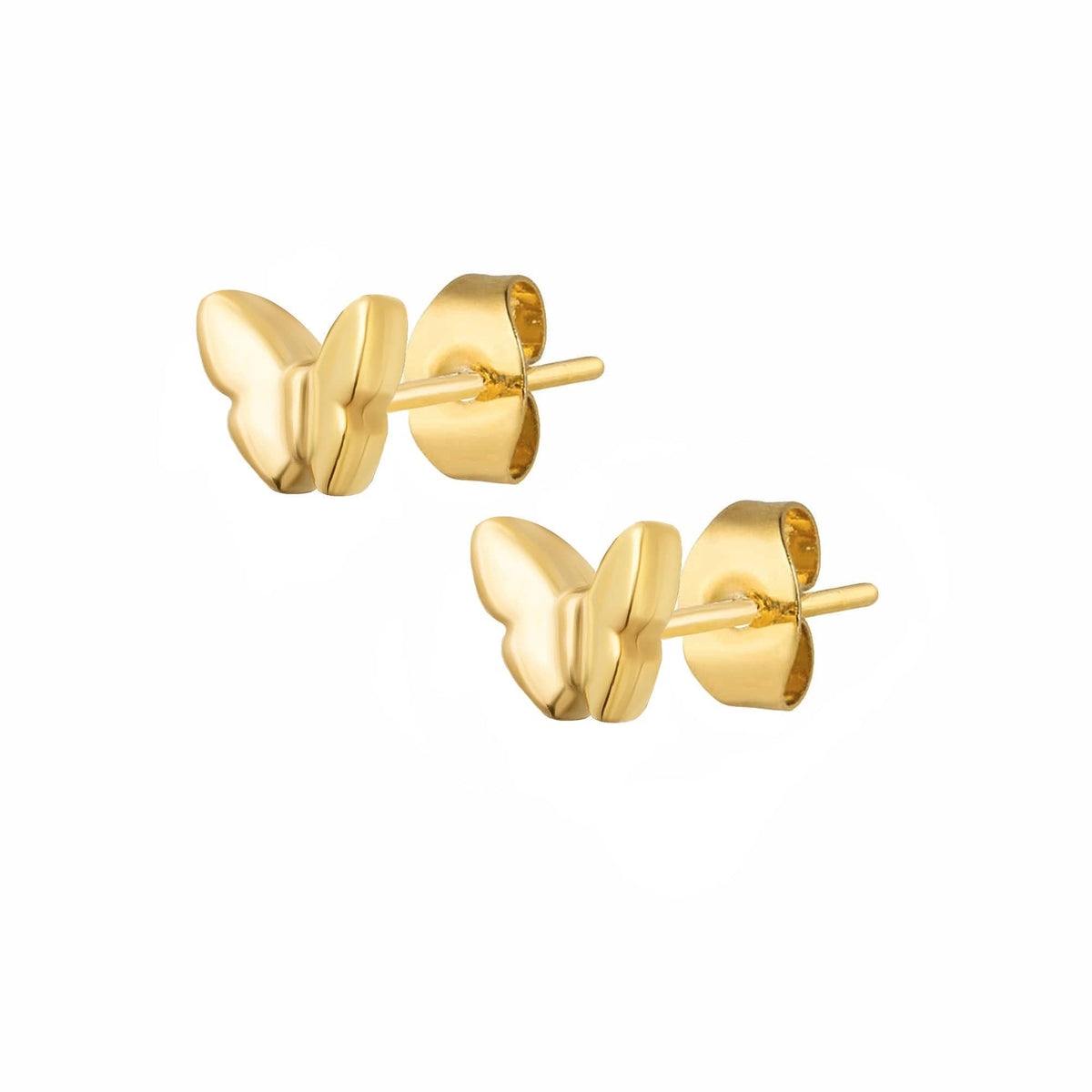 Urbanti Stainless Steel Posie Butterfly Stud Earrings Gold