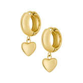 Urbanti Stainless Steel Puffy Heart Hoop Earrings
